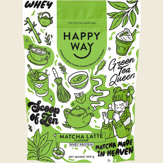 Happy Way Whey Protein Powder Matcha Latte 500g