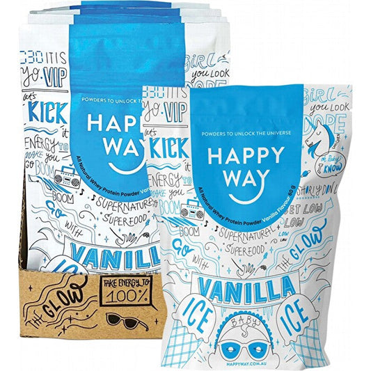 Happy Way Whey Protein Powder Vanilla 60g 6PK