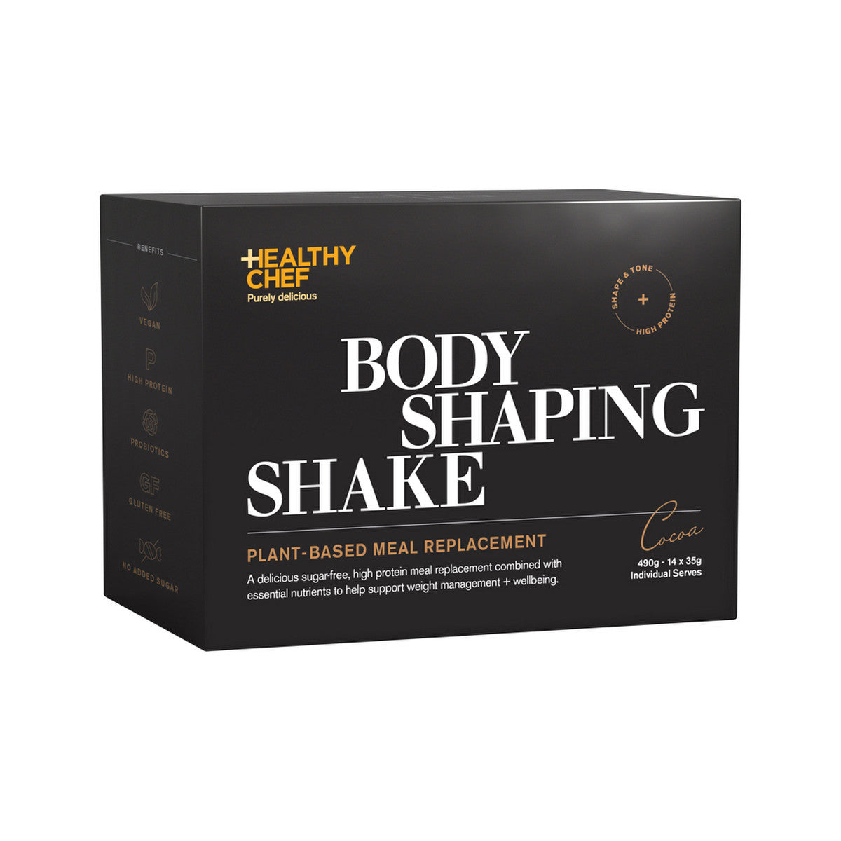 The Healthy Chef Body Shaping Shake (Plant-Based Meal Replacement) Cocoa Sachets 35g x 14 Pack