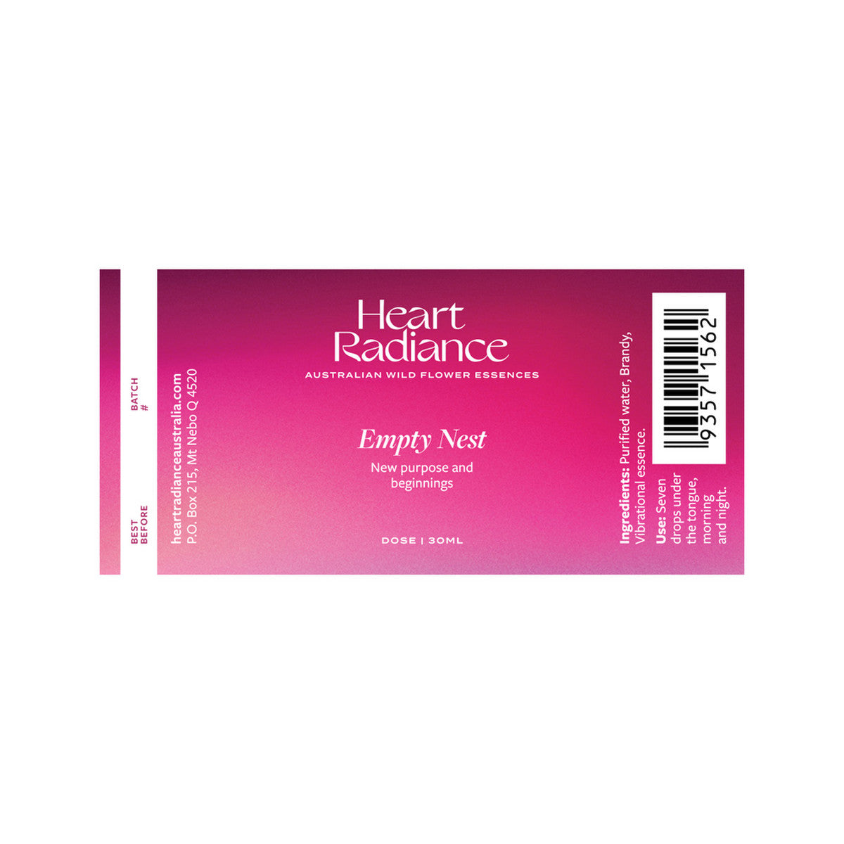 Heart Radiance (Australian Wild Flower Essences) Empty Nest 30ml