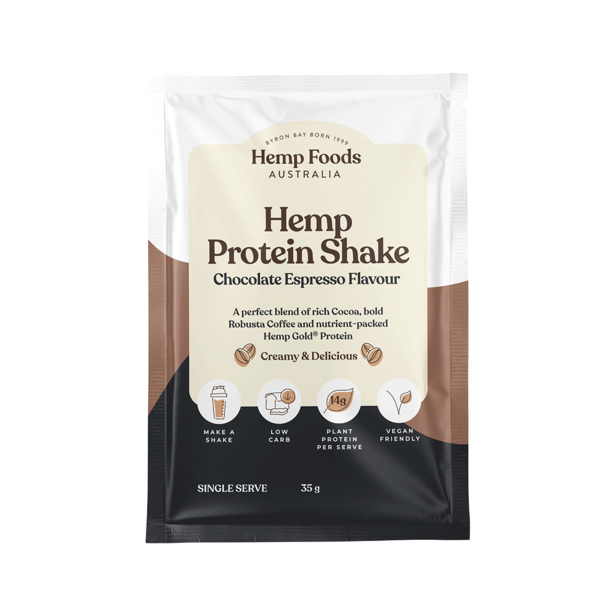 Hemp Foods Australia Hemp Protein Shake Chocolate Espresso Sachet 35g(Pack of 7)