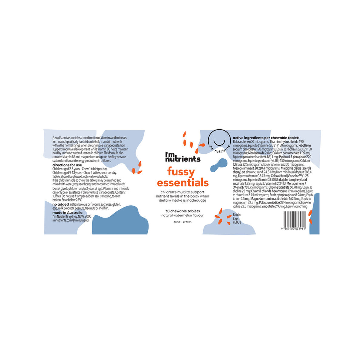 I'm Nutrients Fussy Essentials Chewable (Watermelon) 30t