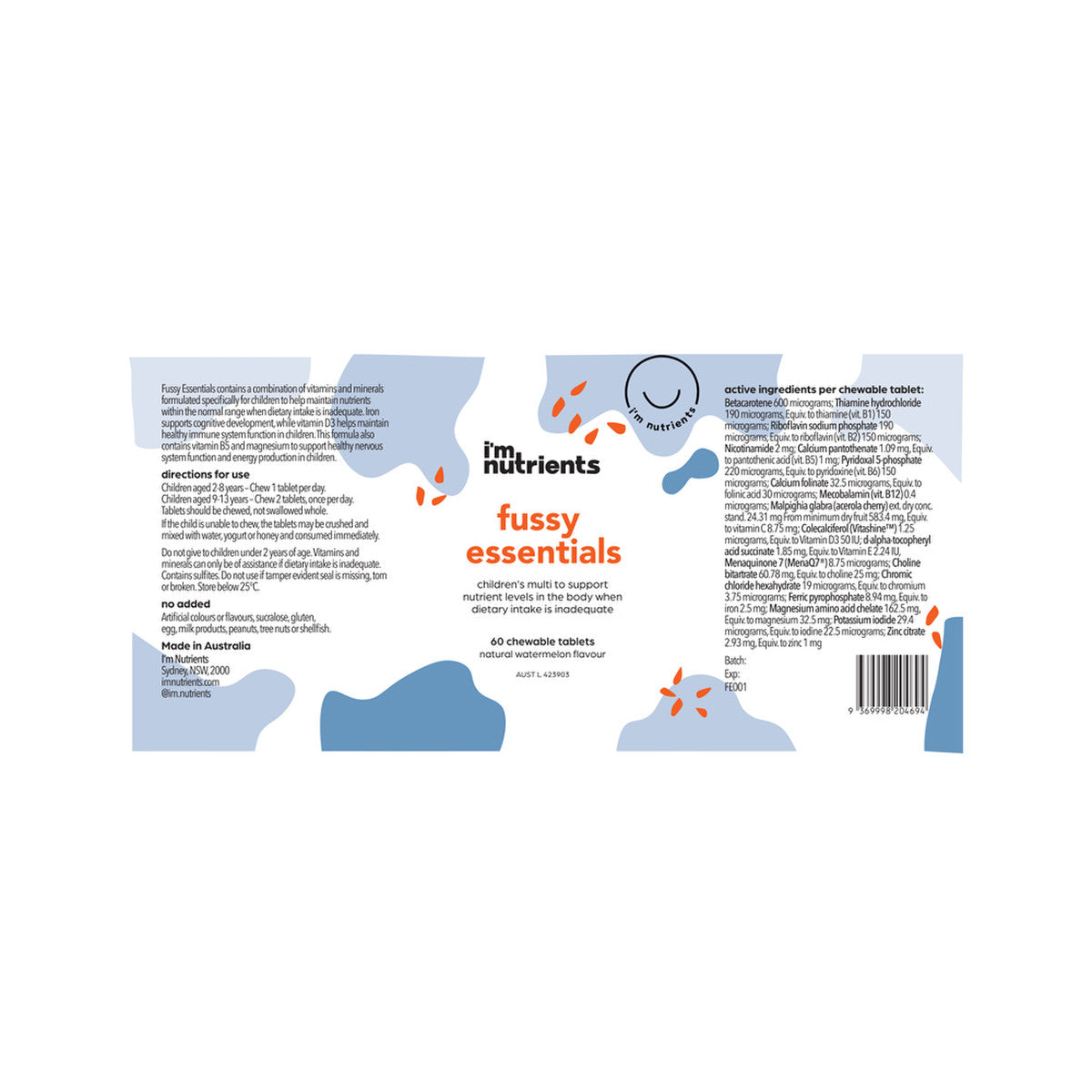 I'm Nutrients Fussy Essentials Chewable (Watermelon) 60t