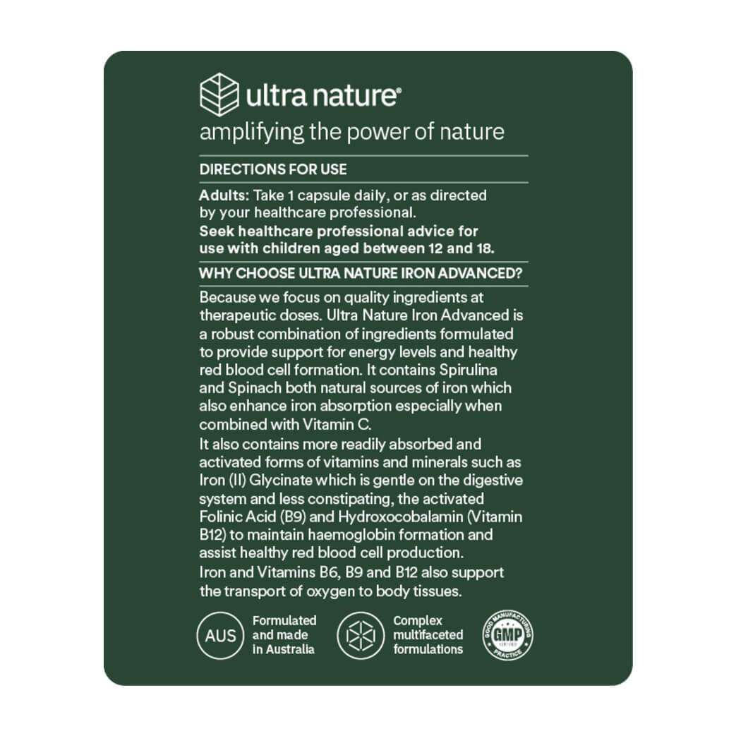 Ultra Nature Iron Advanced 30 Capsules