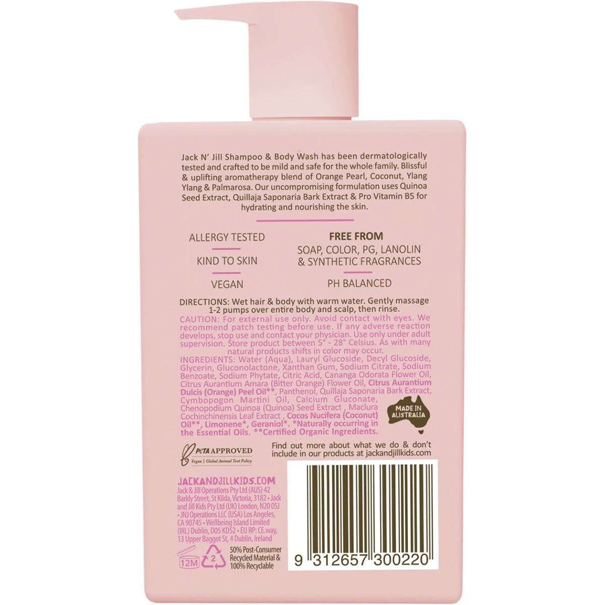 Jack N' Jill Shampoo & Body Wash Uplifting & Botanical Blend 300ml