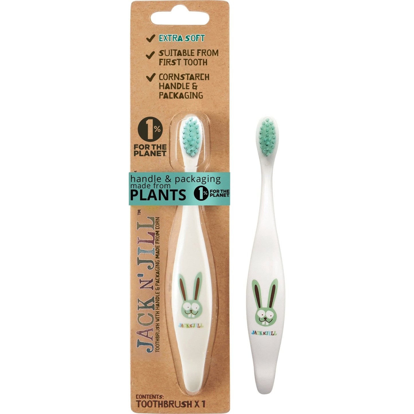 JACK N' JILL Toothbrush (Children) Bunny - Biodegradable 1