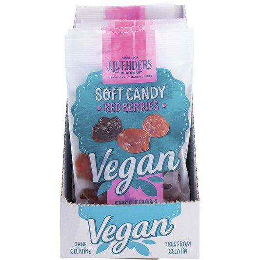 J LUEHDERS Soft Vegan Candy Red Berries 10x80g