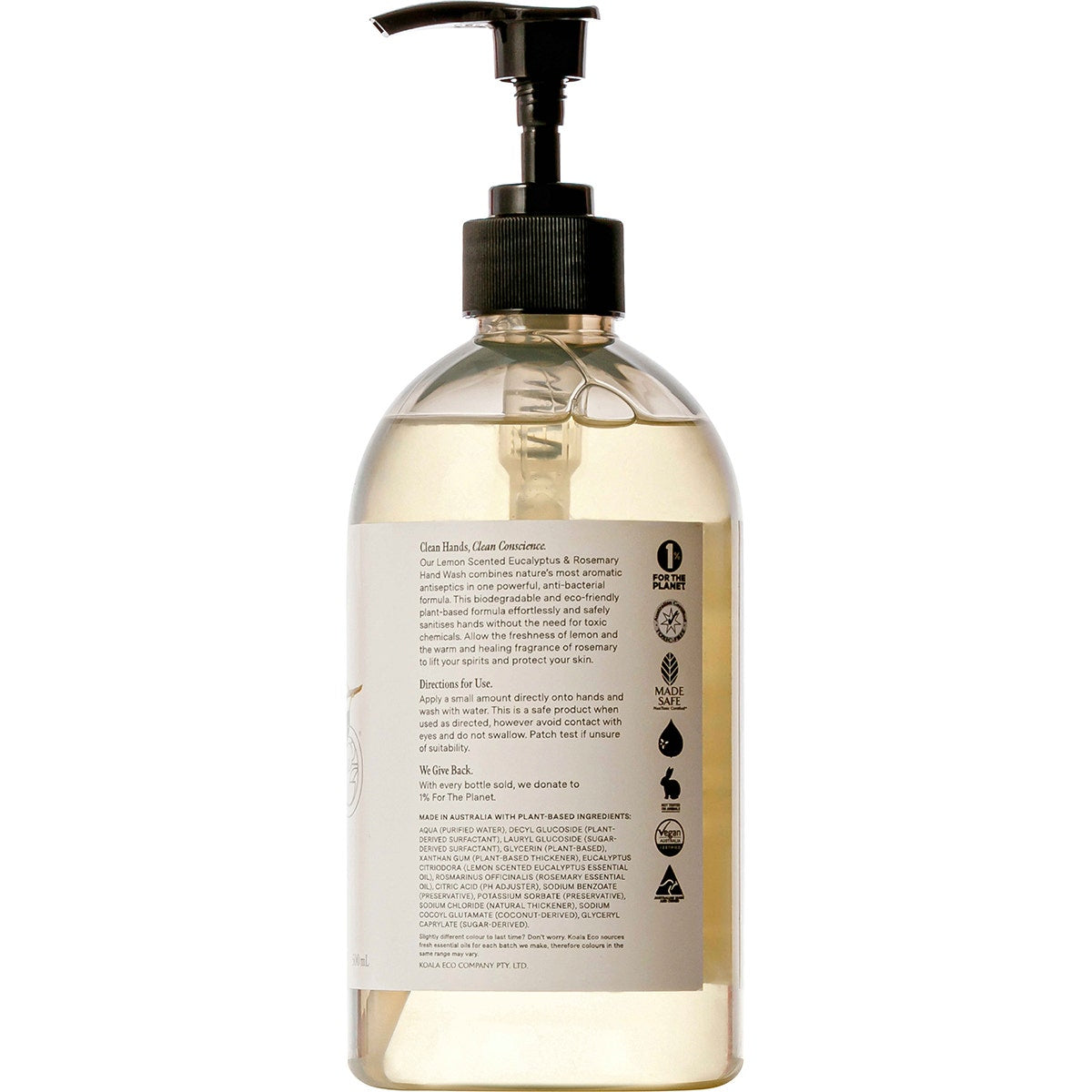 KOALA ECO Hand Wash Lemon Scented, Eucalyptus & Rosemary 500ml