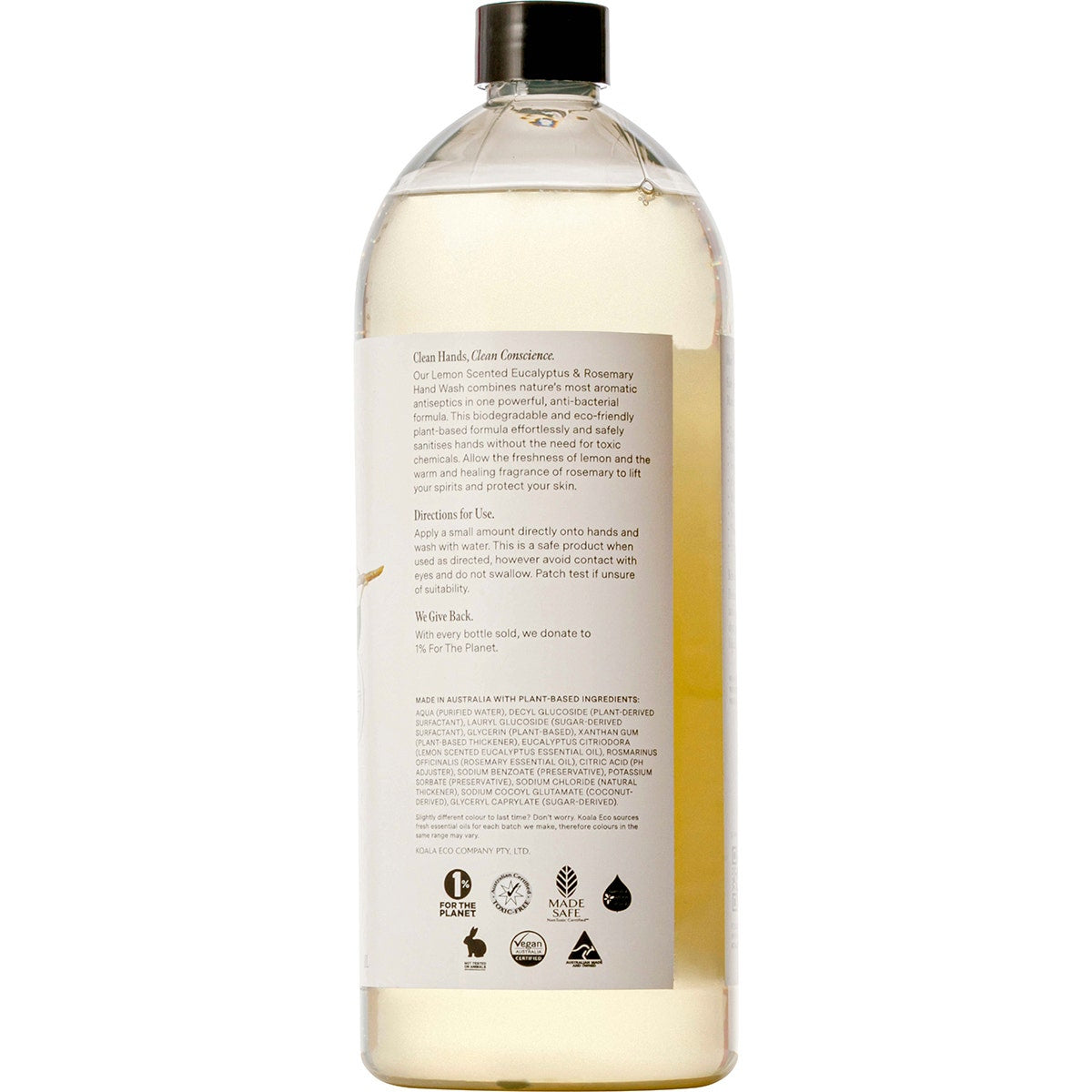 KOALA ECO Hand Wash Lemon Scented, Eucalyptus & Rosemary 1L
