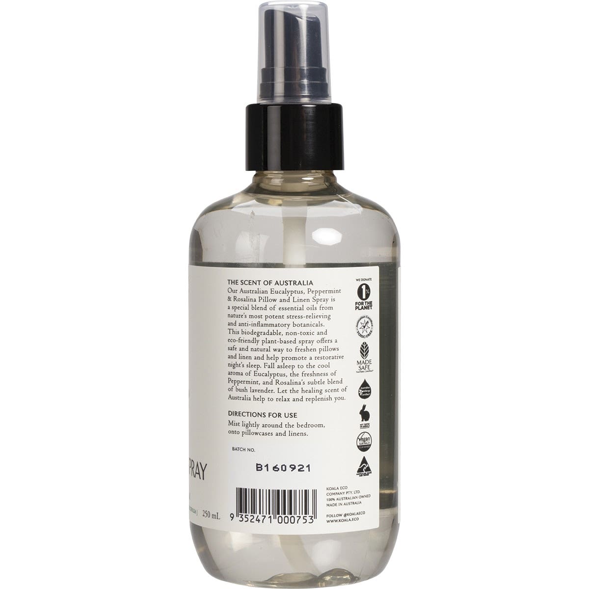 Koala Eco Pillow & Linen Spray Eucalyptus, Peppermint & Rosalina 250ml