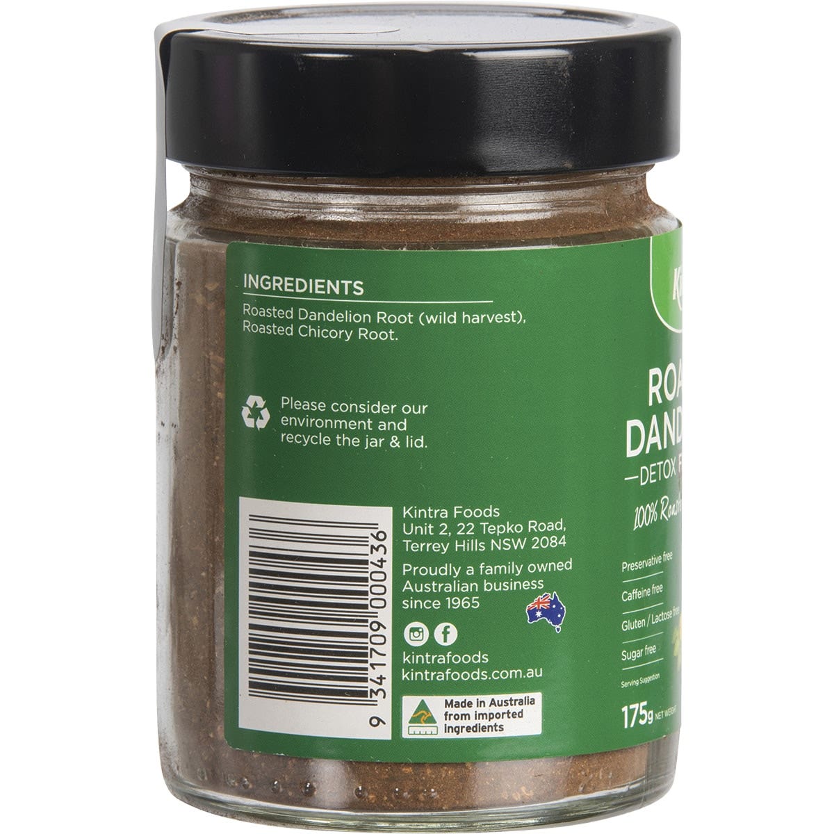 KINTRA FOODS Roasted Dandelion Blend Fine 175g