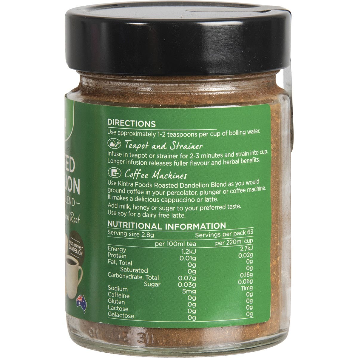KINTRA FOODS Roasted Dandelion Blend Fine 175g