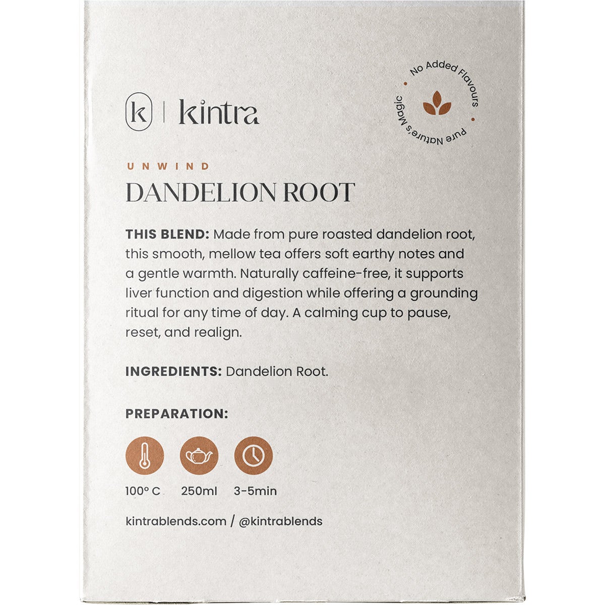 Kintra Foods Herbal Tea Bags Dandelion Root 25pk