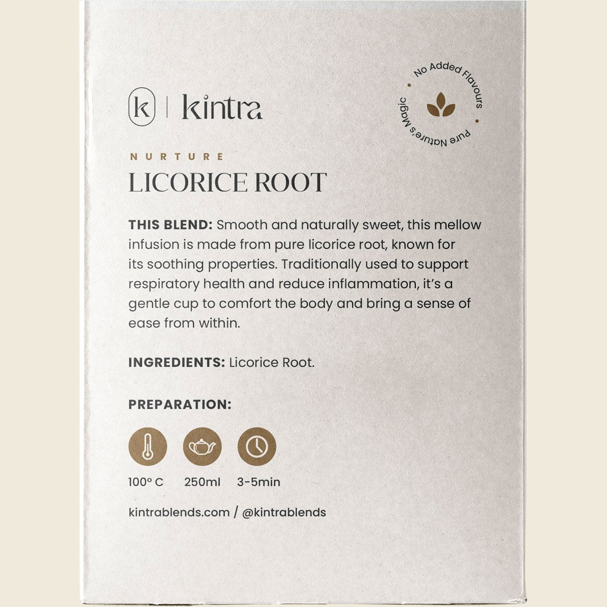 Kintra Blends Herbal Tea Bags Licorice Root 25pk