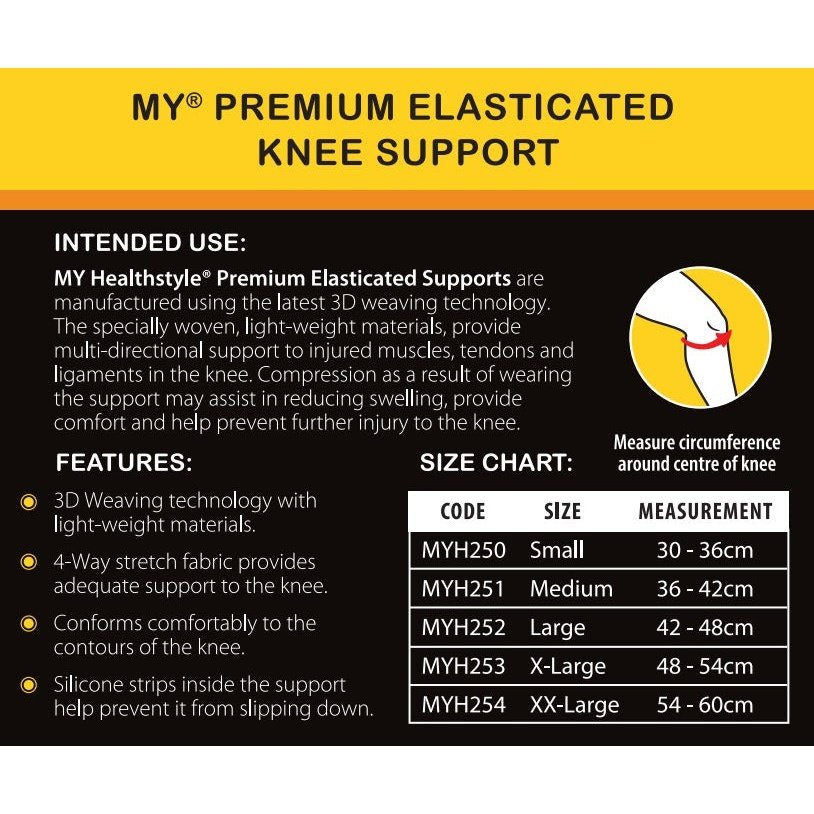 MY Premium Elasticated Knee Support Small