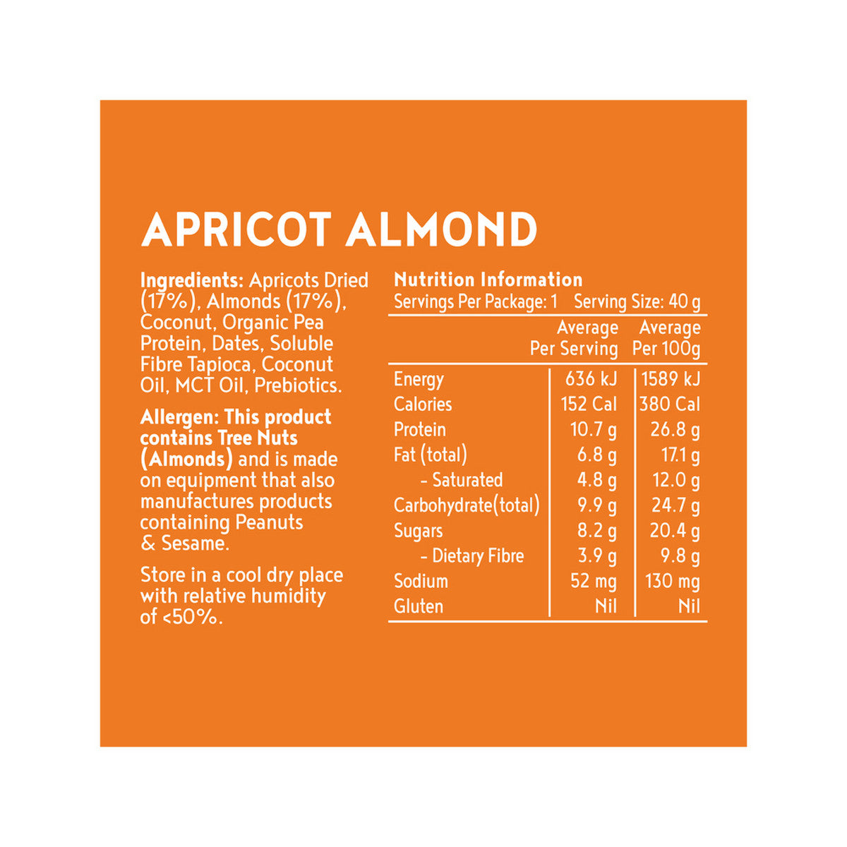 Kuranda Wholefoods Protein Ball Apricot Almond 40g(Pack of 12)