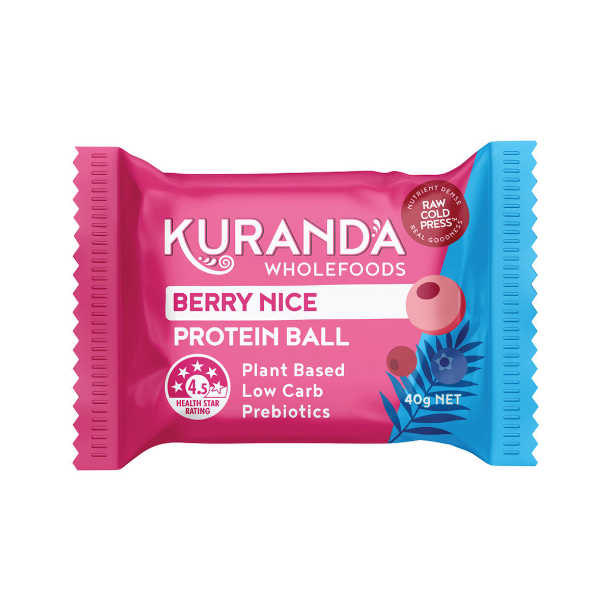 Kuranda Wholefoods Protein Ball Berry Nice 40g(Pack of 12)