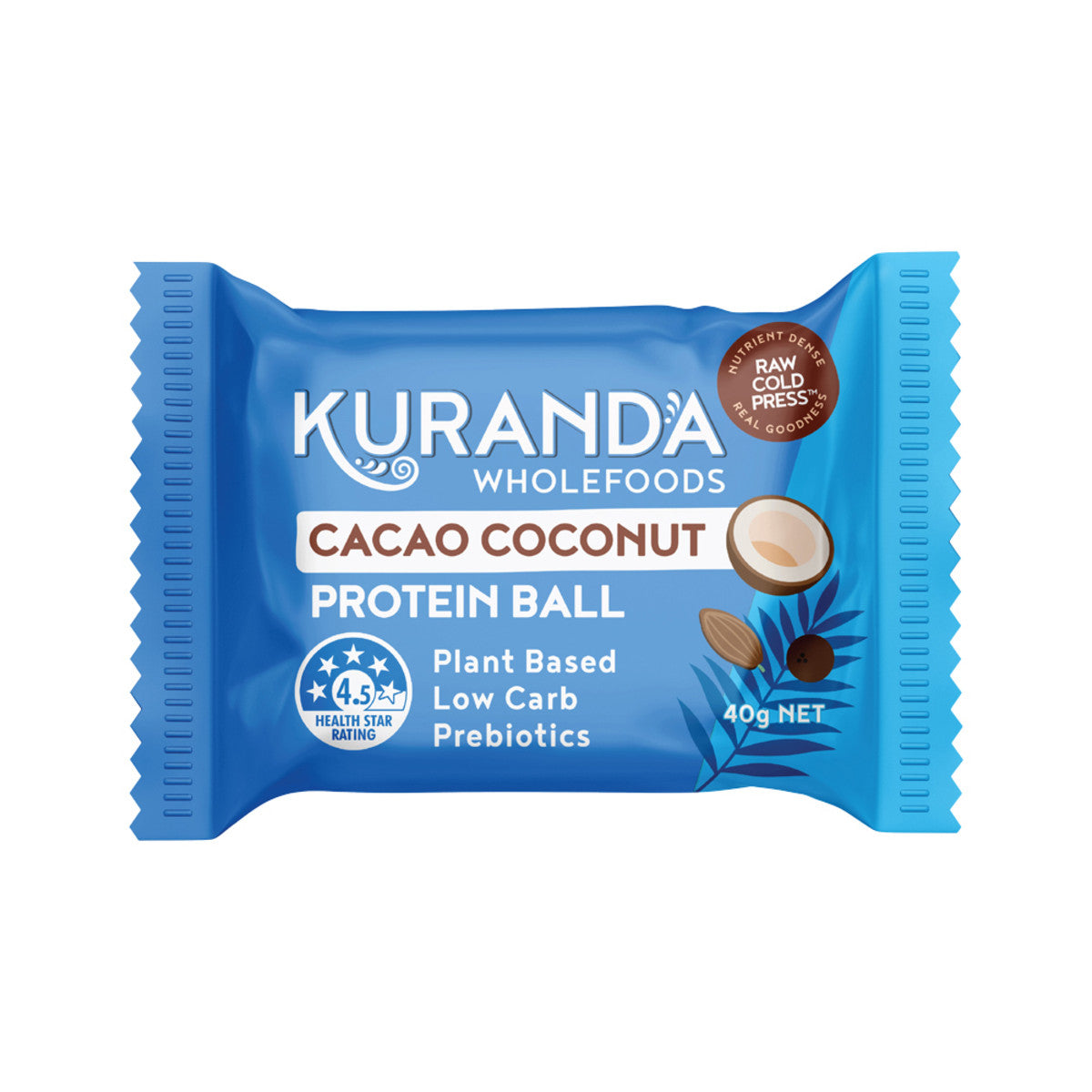 Kuranda Wholefoods Protein Ball Cacao Coconut 40g(Pack of 12)