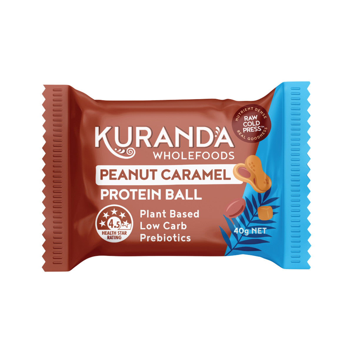 Kuranda Wholefoods Protein Ball Peanut Caramel 40g(Pack of 12)