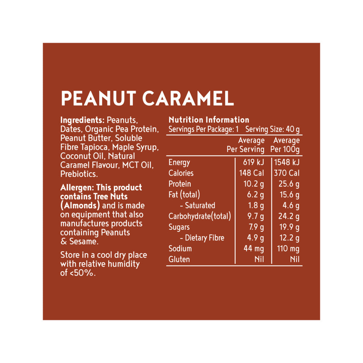 Kuranda Wholefoods Protein Ball Peanut Caramel 40g(Pack of 12)