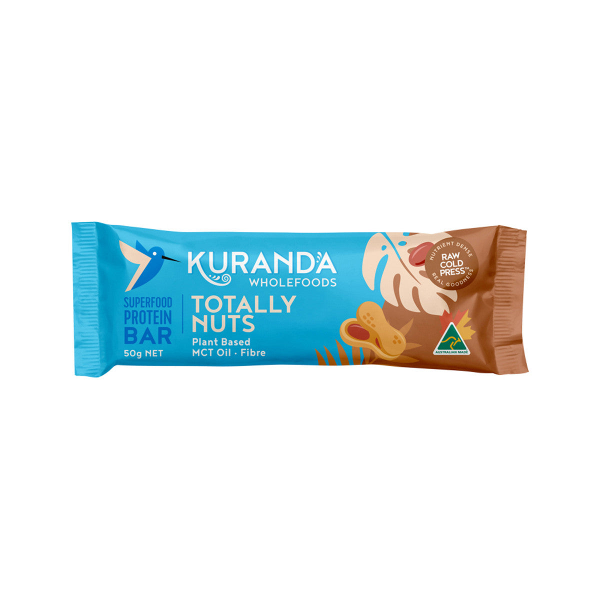 Kuranda Wholefoods Gluten Free Protein Bars Totally Nuts 50g(Pack of 16)