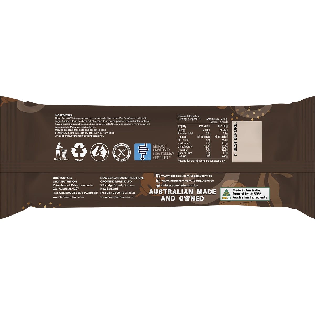 Leda Choculence Biscuit 180g (Pack of 12)