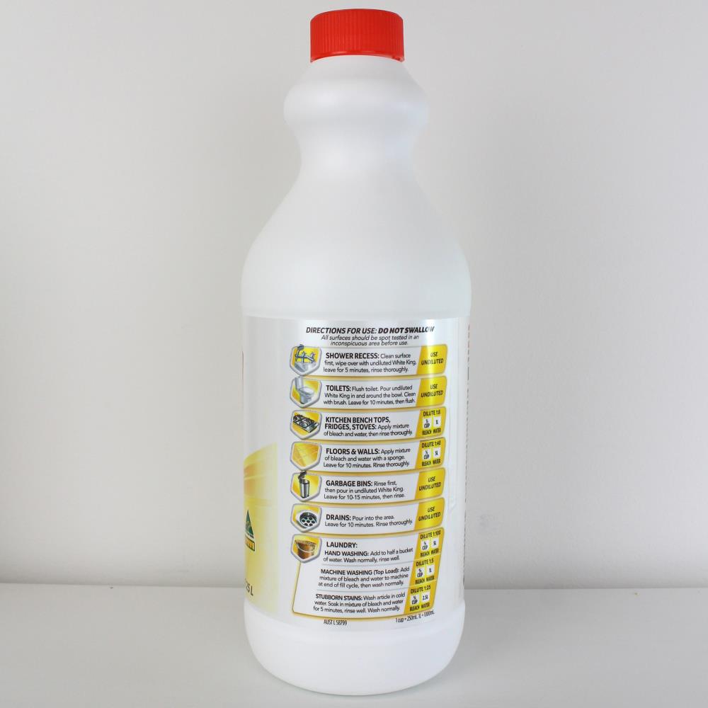 WHITE KING PREMIUM LIQUID BLEACH LEMON 1.25L