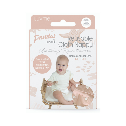 Pandas by Luvme Bamboo Cloth Nappy&Insert Dark 1 Pk (Pack of 4)