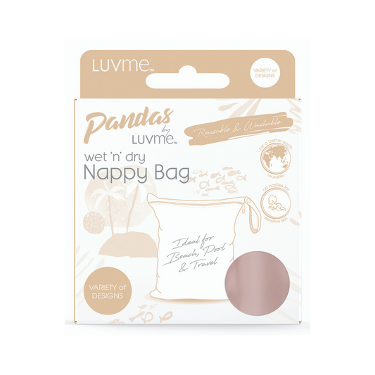 Pandas by Luvme Wet Dry Bag Dark Blush 1Pk (Pack of 4)