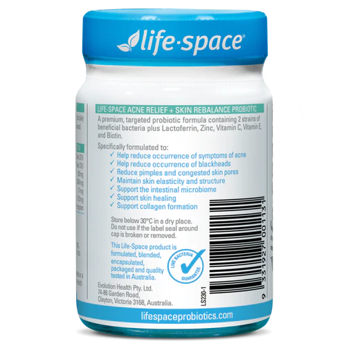 Life Space Acne Relief + Skin Rebalance 30 Capsules
