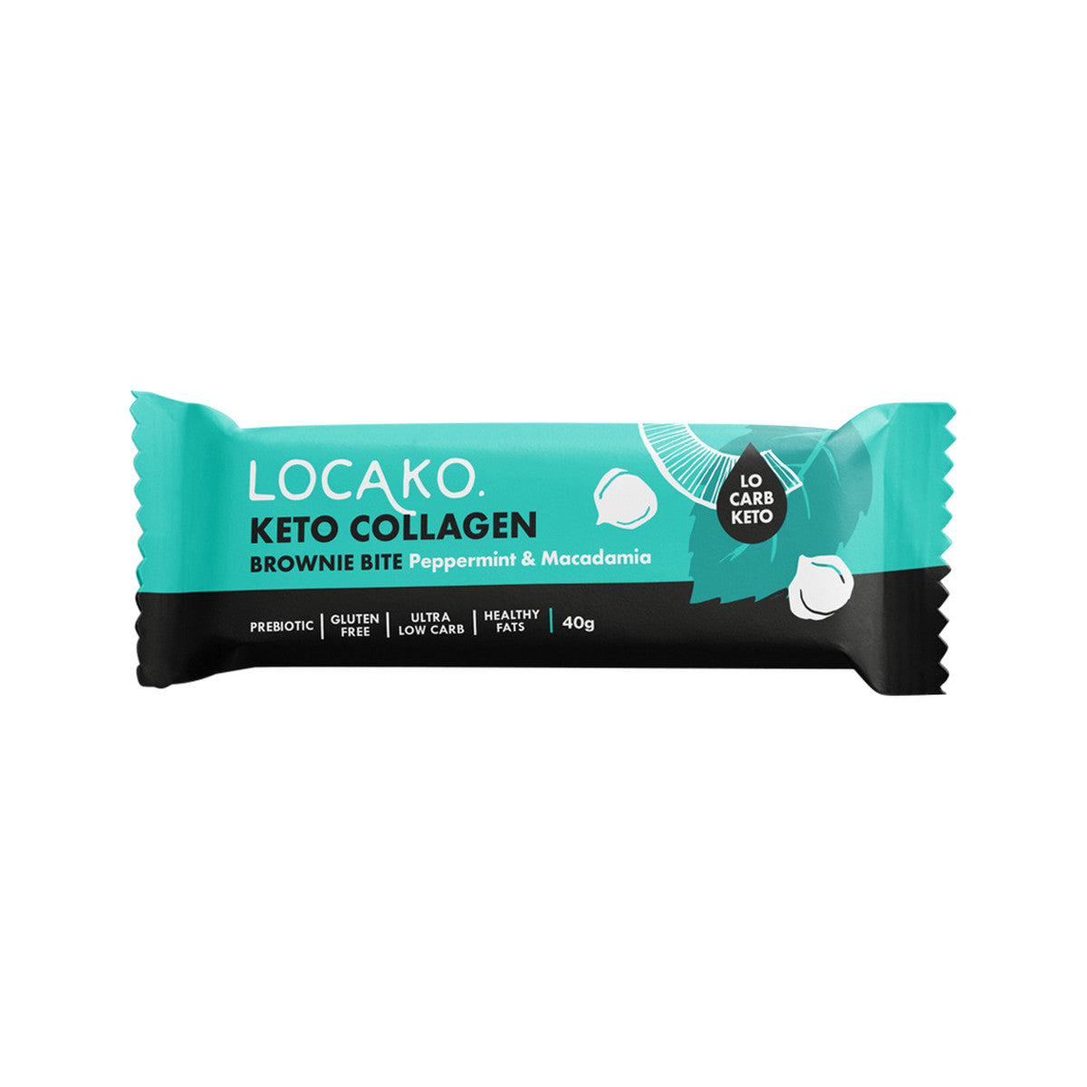 Locako Keto Collagen Brownie Bite Peppermint & Macadamia 40g(Pack of 15)