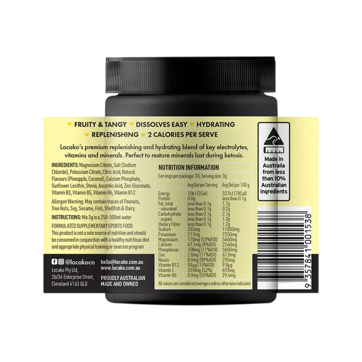 Locako Keto Electrolyte Hydrate & Replenish Pina Colada 90g