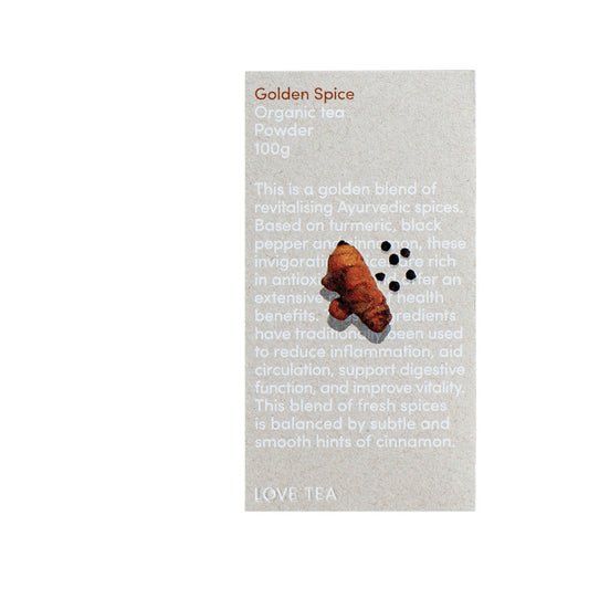 Love Tea Organic Golden Spice Tea Loose Leaf (Powdered Spice Blend) 100g
