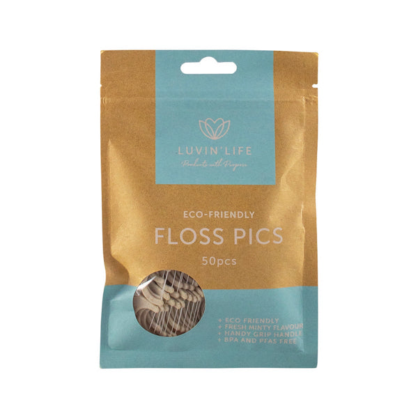 Luvin' Life Eco-Friendly Floss Pics (Fresh Mint) x 50 Pack