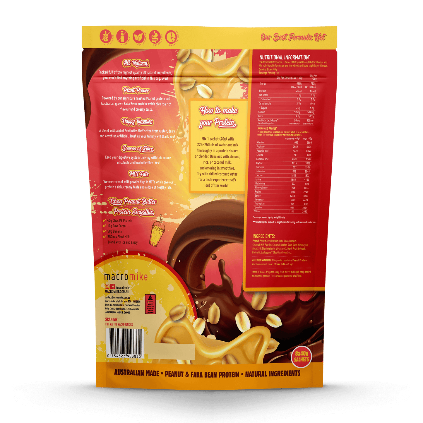 MACRO MIKE Premium Almond Protein Sample Pack 8x40g