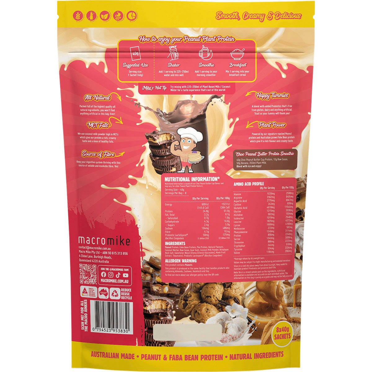 Macro Mike Peanut Plant Protein Sample Pack 8x40g