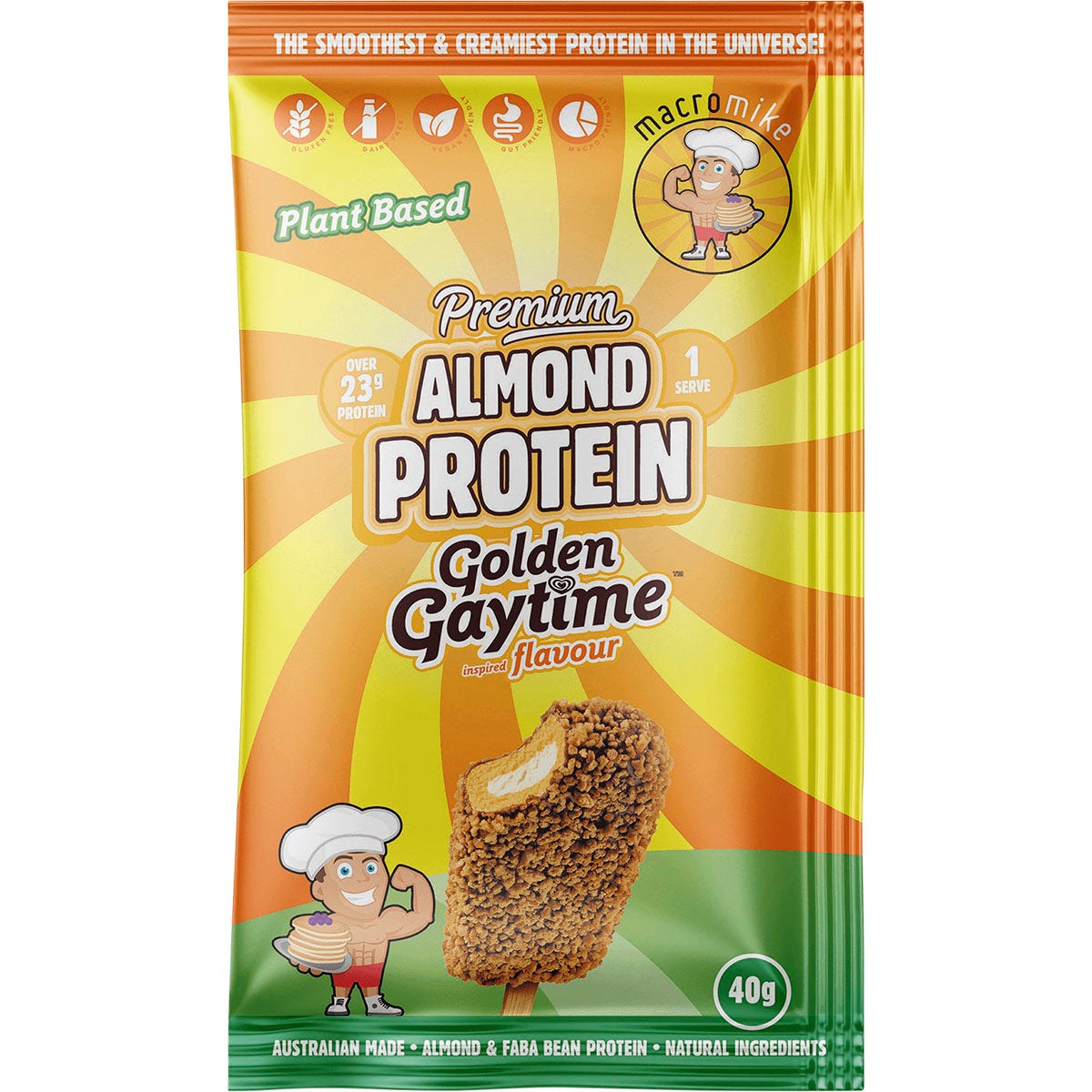 Macro Mike Premium Almond Protein Golden Gaytime 12x40g