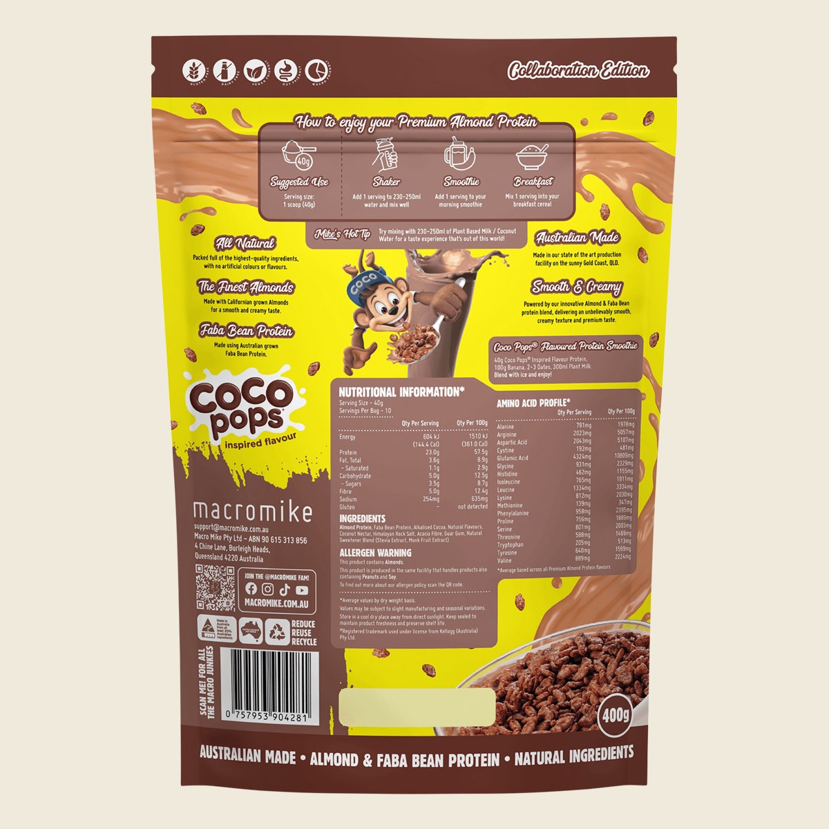 Macro Mike X Kellogg's Premium Almond Protein Coco Pops Inspired 400g