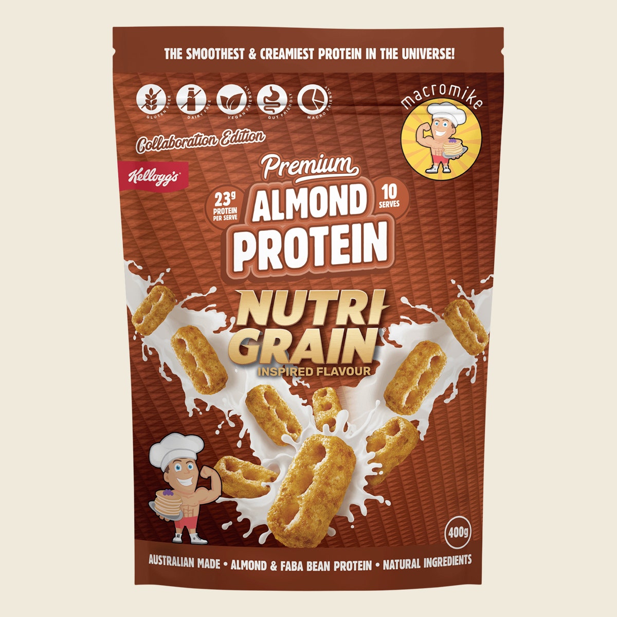Macro Mike X Kellogg's Premium Almond Protein Nutri-grain Inspired 400g