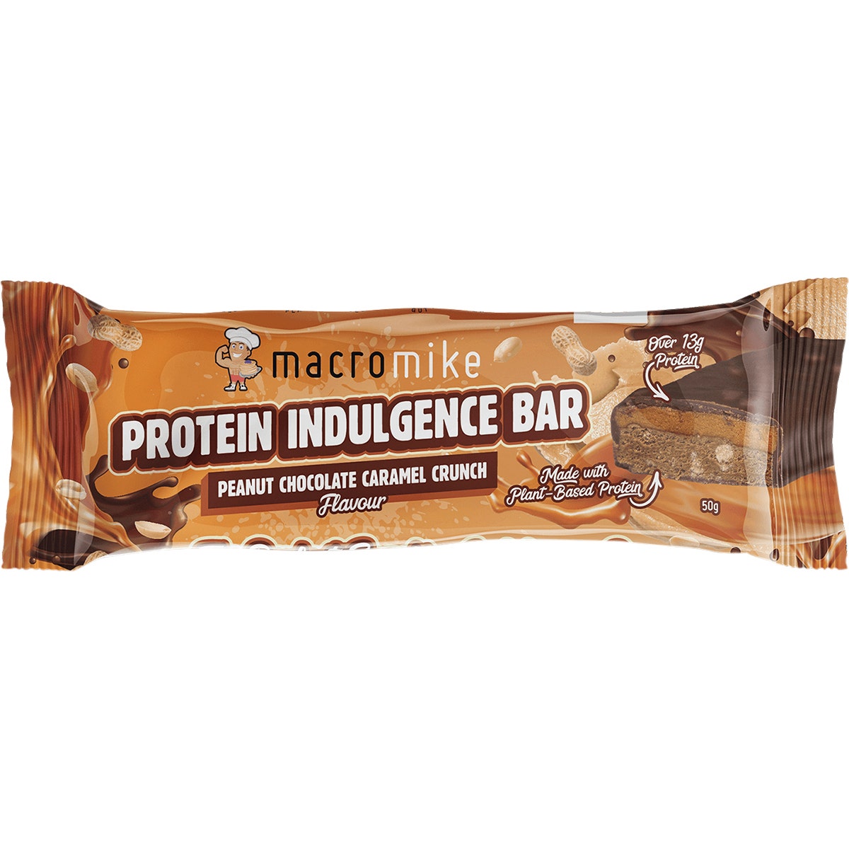 Macro Mike Protein Indulgence Bar Peanut Choc Caramel Crunch 12x50g