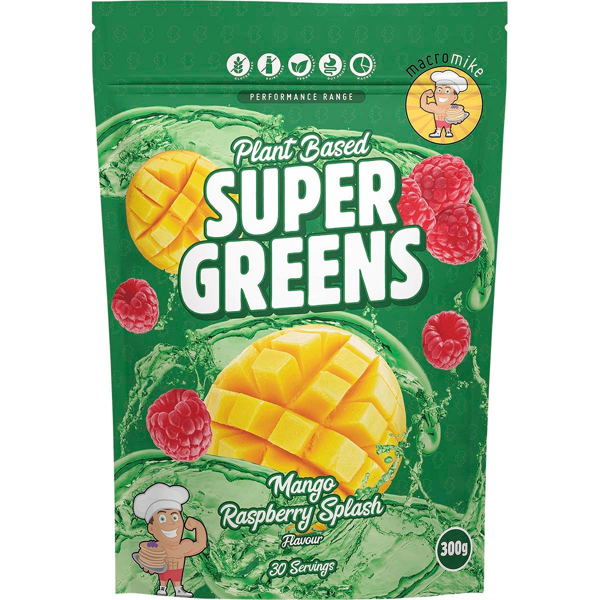 Macro Mike Super Greens Mango Raspberry Splash 300g