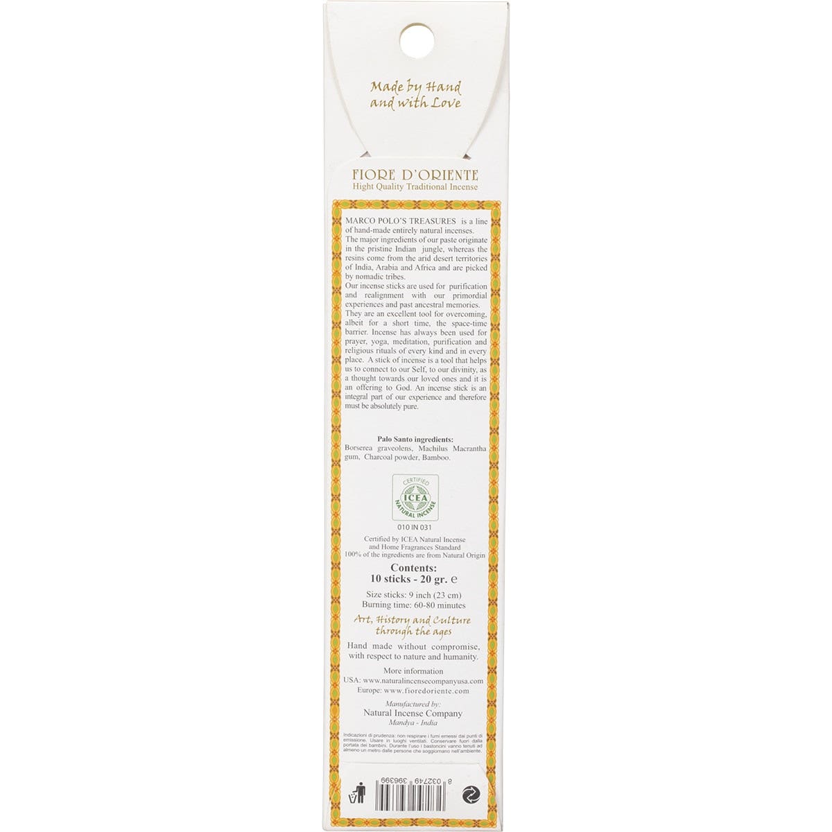 MARCO POLO'S TREASURES Incense Sticks Palo Santo 10