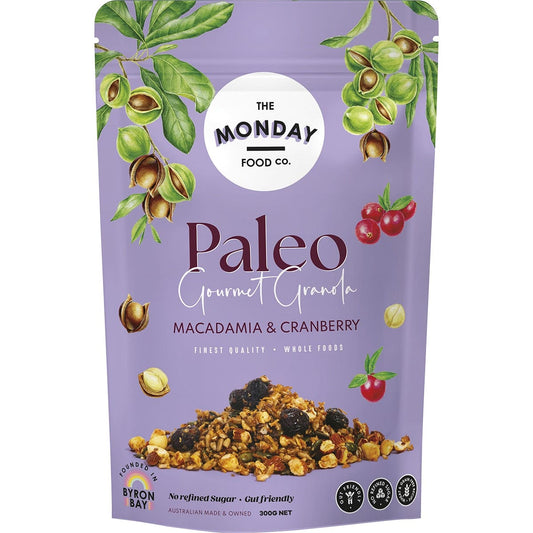 THE MONDAY FOOD CO Paleo Gourmet Granola Macadamia & Cranberry 300g