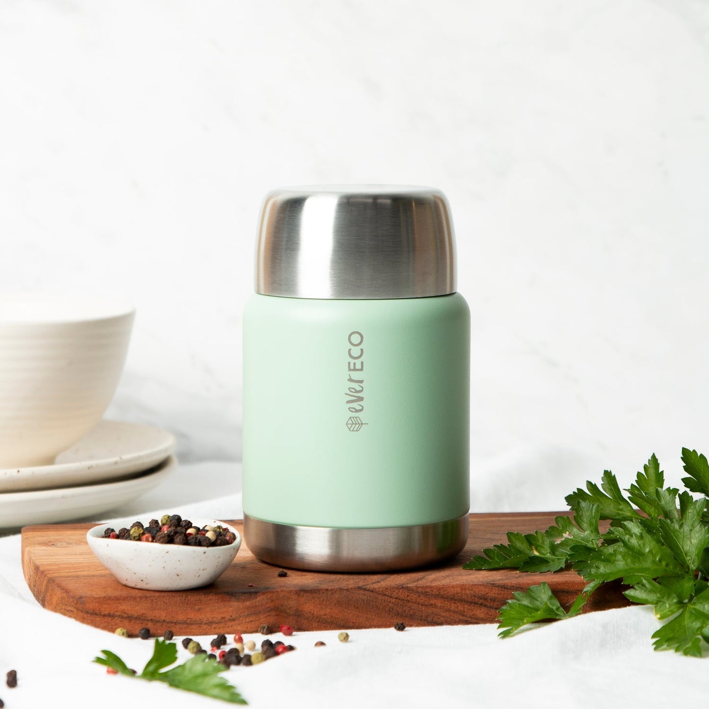 EVER ECO Insulated Stainless Steel Food Jar Sage 500ml