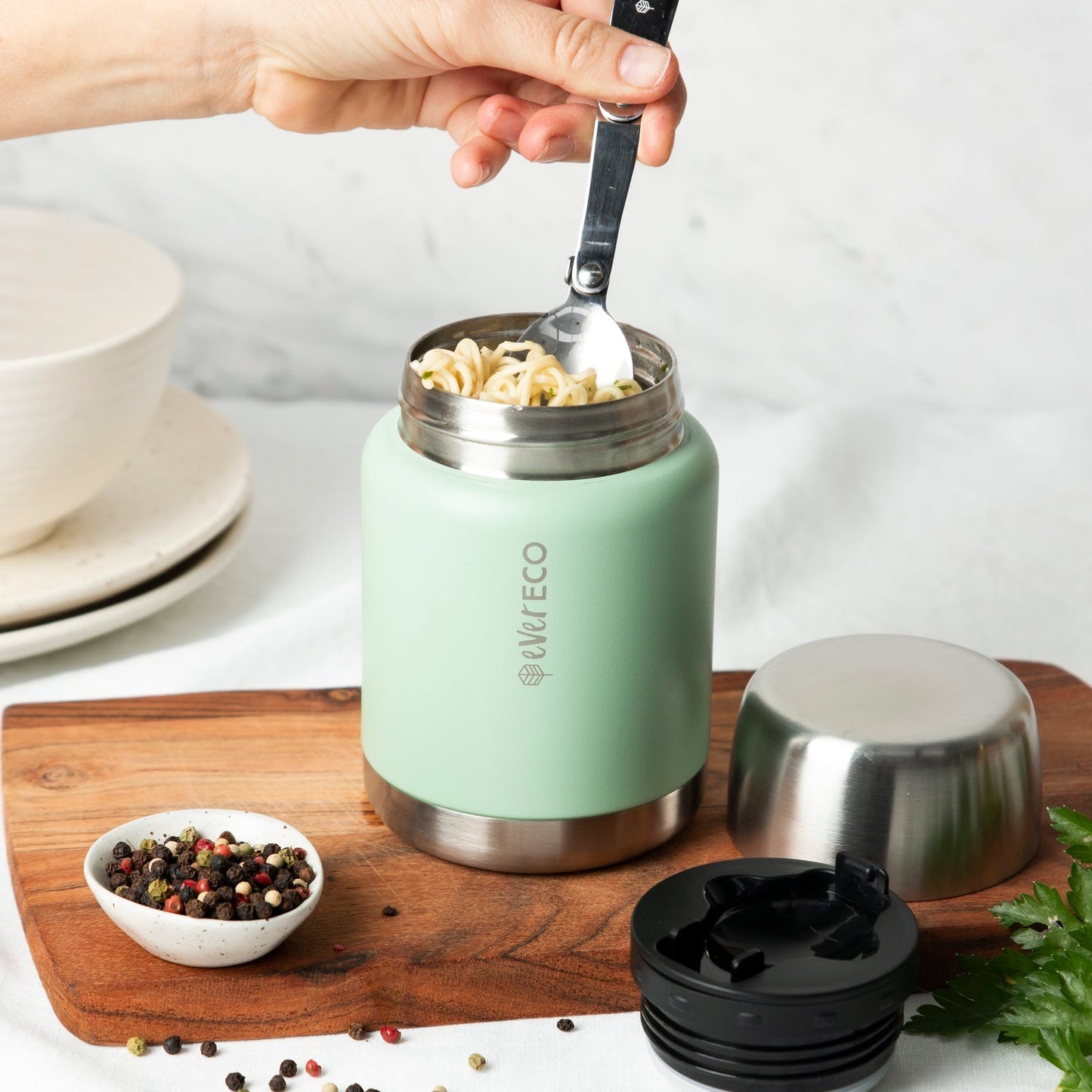 EVER ECO Insulated Stainless Steel Food Jar Sage 500ml
