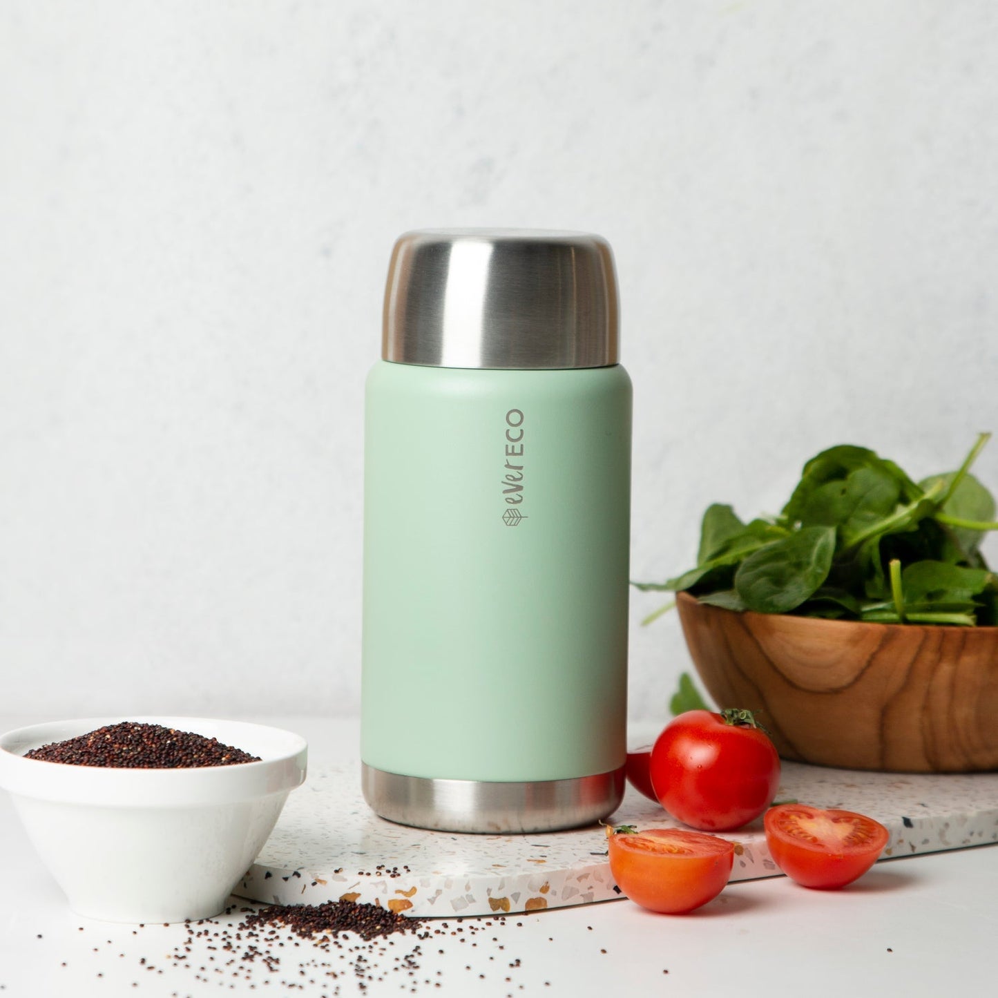 EVER ECO Insulated Stainless Steel Food Jar Sage 800ml