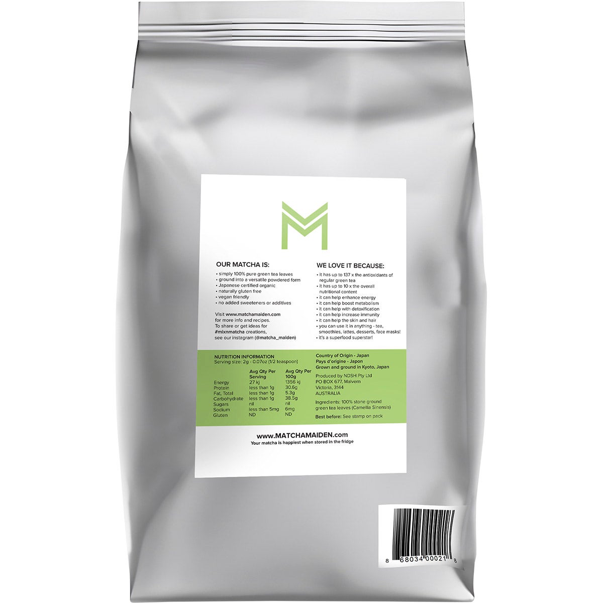 Matcha Maiden Organic Matcha Powder 1kg