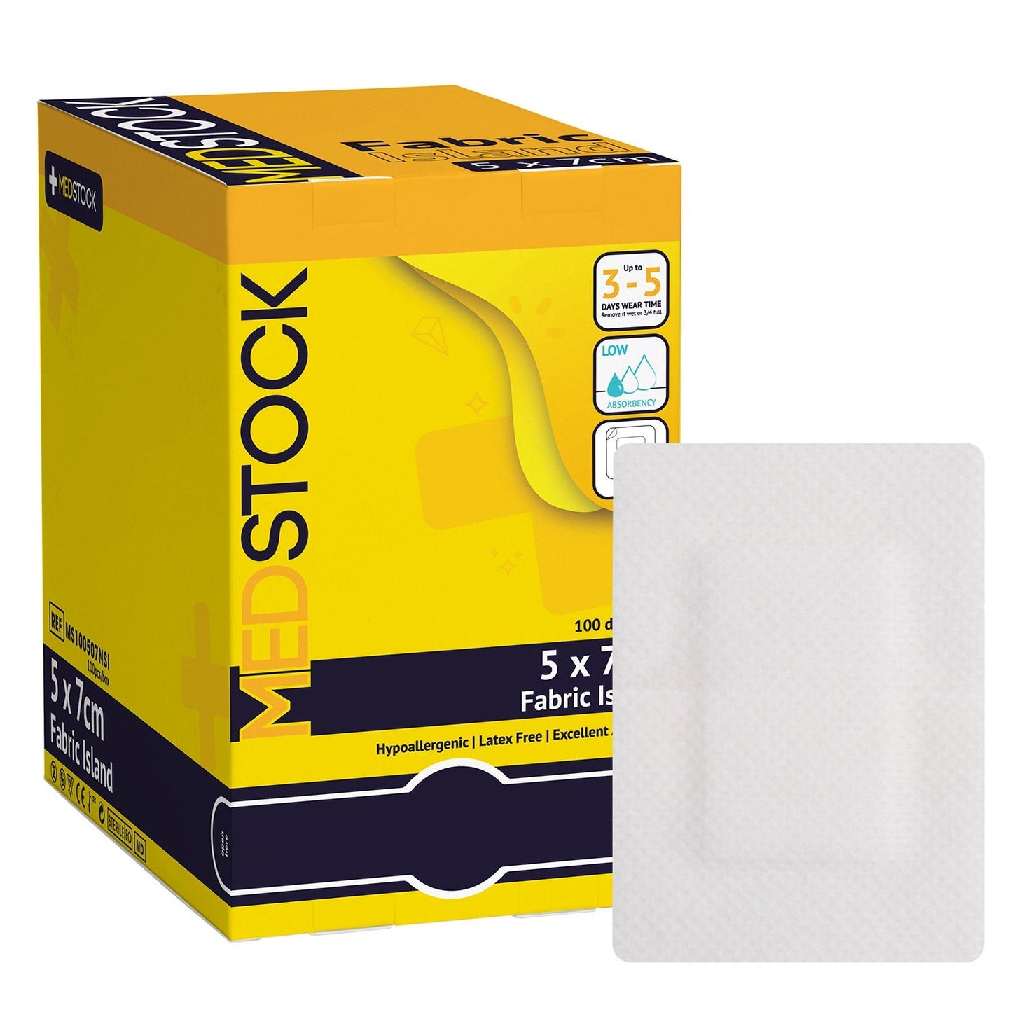 Medstock Fabric Island Dressing 5cm x 7cm 100 Pack