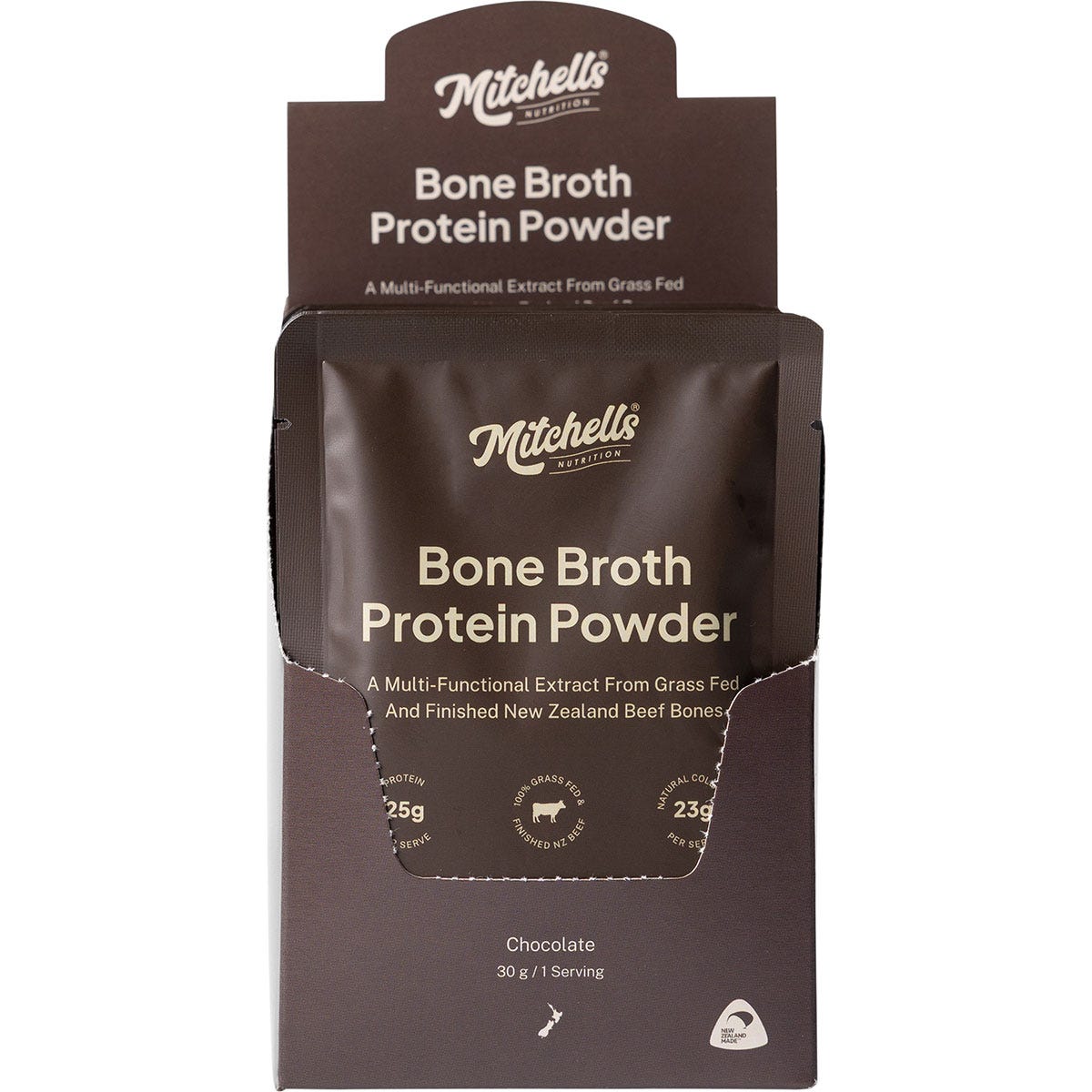 Mitchells Nutrition Bone Broth Protein Powder Chocolate 10x30g
