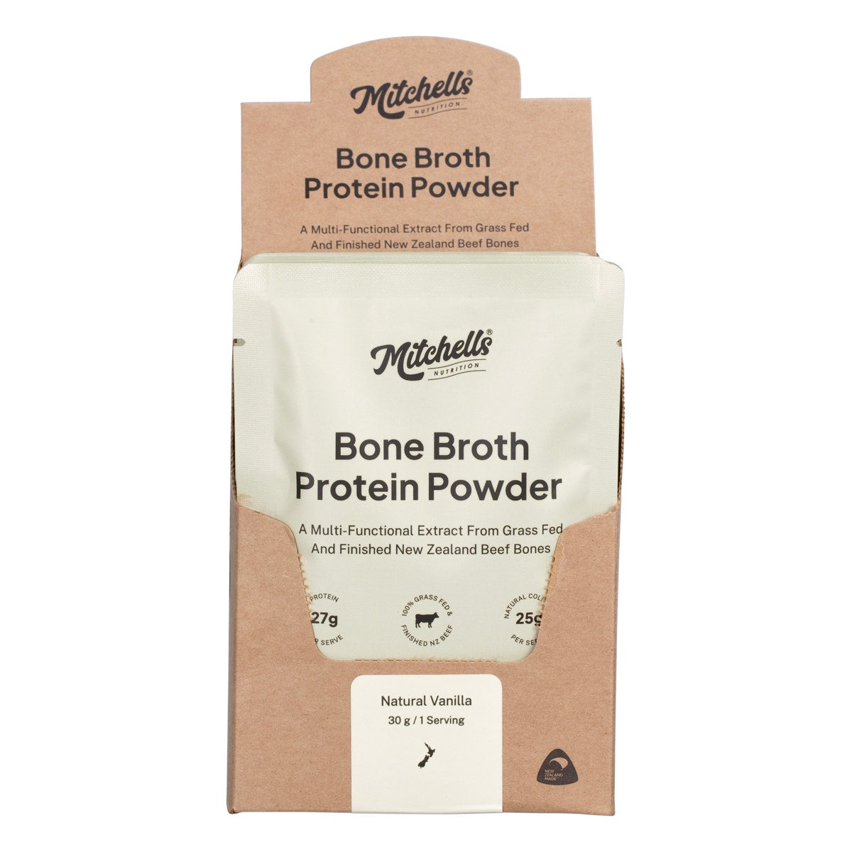 Mitchells Nutrition Bone Broth Protein Powder Vanilla 10x30g